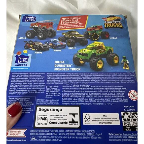 MEGA Construx‎ - Hot Wheels Monster Trucks Building Set - GUNKSTER MONSTER TRUCK - Picture 8 of 9